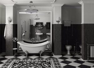 Черно-белая ванная: секреты и хитрости интерьера, выбор правильных аксессуаров
