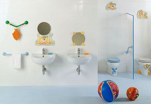 Детская плитка для ванной, наклейки на плитку, способы оформления