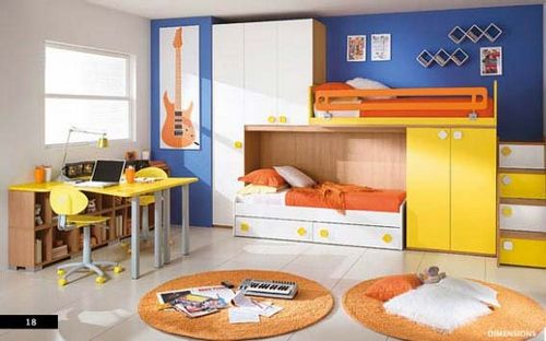 Дизайн детской комнаты для двоих детей: интерьер маленькой спальни, вид кроватей