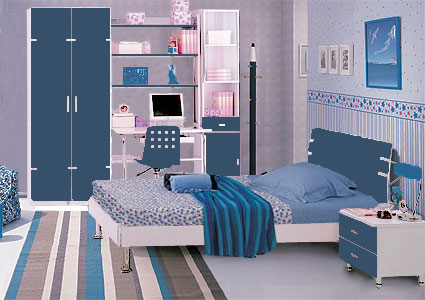 Дизайн спальни для подростка - девочки и мальчика, ремонт комнаты юноши с эркером