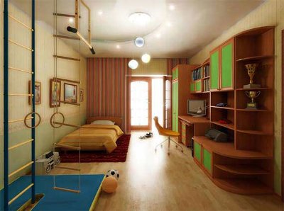 Дизайн спальни для подростка - девочки и мальчика, ремонт комнаты юноши с эркером
