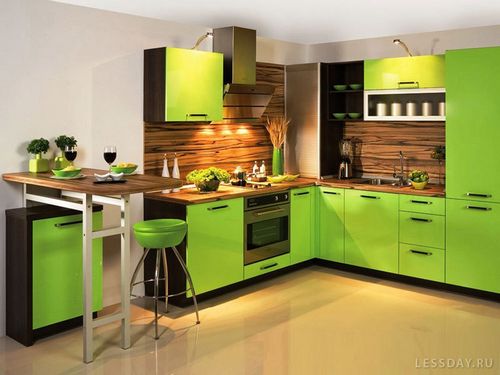 Дизайн зеленых кухонь может покорить, а фото подарят удивительные идеи для воплощения в интерьере