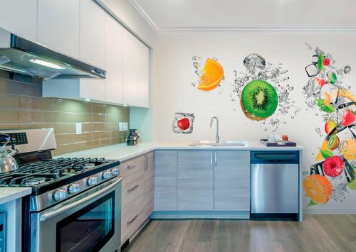 Фотообои для кухни (80 фото): современные идеи и дизайн помещения с обоями на стене