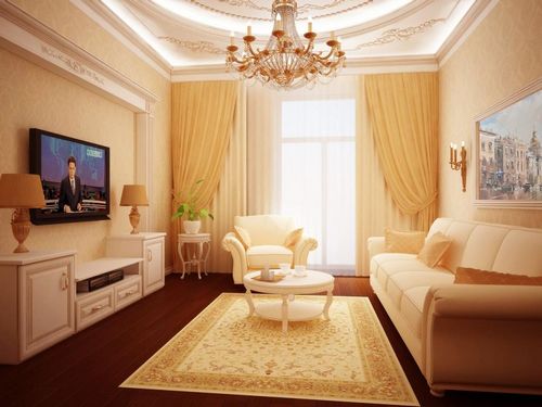 Интерьер гостиной: фото в квартире, комнаты в доме, легкий и изящный, строгий дуб, примеры малых решений