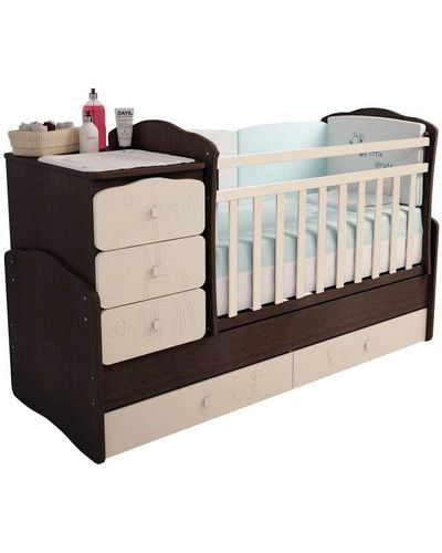 Кровать-трансформер для новорожденных (77 фото): детские кроватки-трансформеры с пеленальным столиком