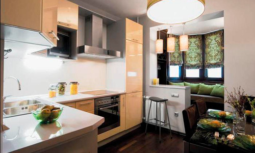 Кухня 9 кв м дизайн с балконом: варианты интерьера, расстановка мебели