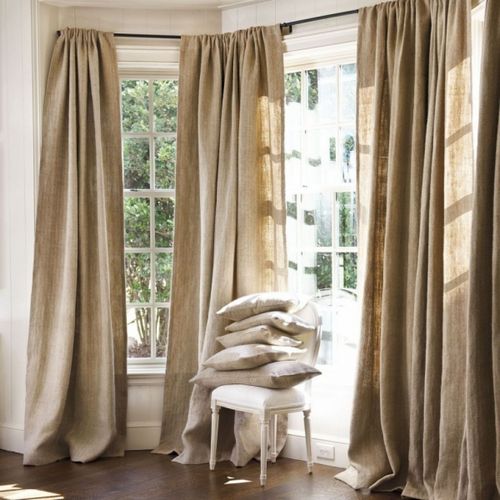 Льняные шторы (55 фото): шторы из льна в интерьере, ткань на кухню, занавески для гостиной, идеи