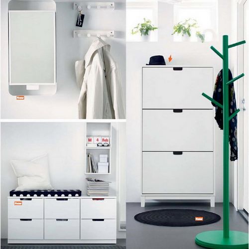 Мебель в прихожую от Ikea (51 фото): современные идеи дизайна 2018, корзины для зонтов и полки, подставки и скамейки, другие предметы интерьера коридора