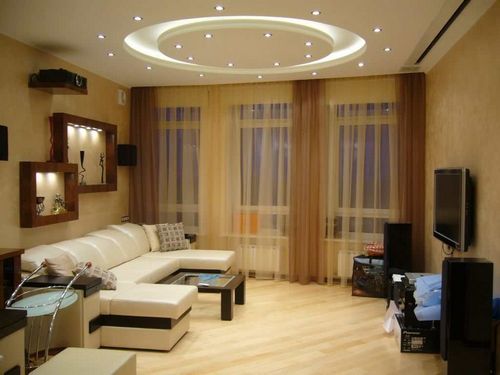 Освещение в гостиной (75 фото): как разместить светильники в зале с натяжными потолками без люстры