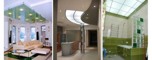 Подвесные стеклянные потолки - различные виды, фото дизайна