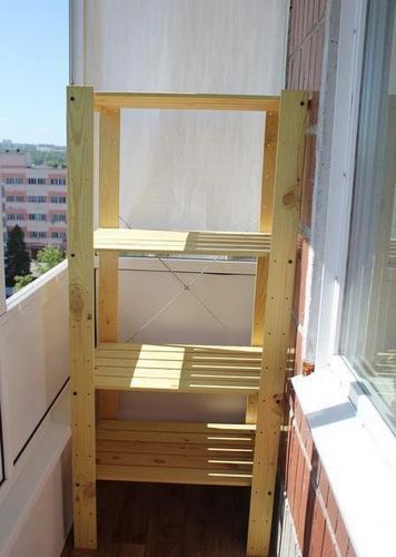 Стеллаж для балкона: как сделать своими руками из дерева, металлический, фото