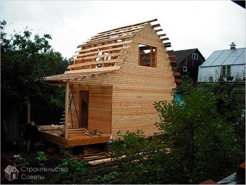 Строительство бани с мансардой и террасой - как построить двухэтажную баню + фото