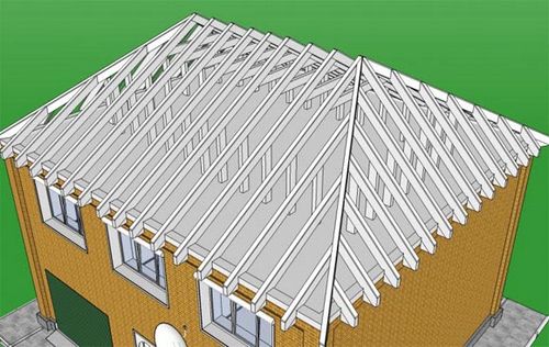 Стропильная система четырехскатной крыши: чертежи, фото, видео, конструкция