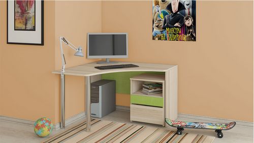 Угловой стол для школьника (77 фото): письменный столик с полками возле окна в детскую комнату